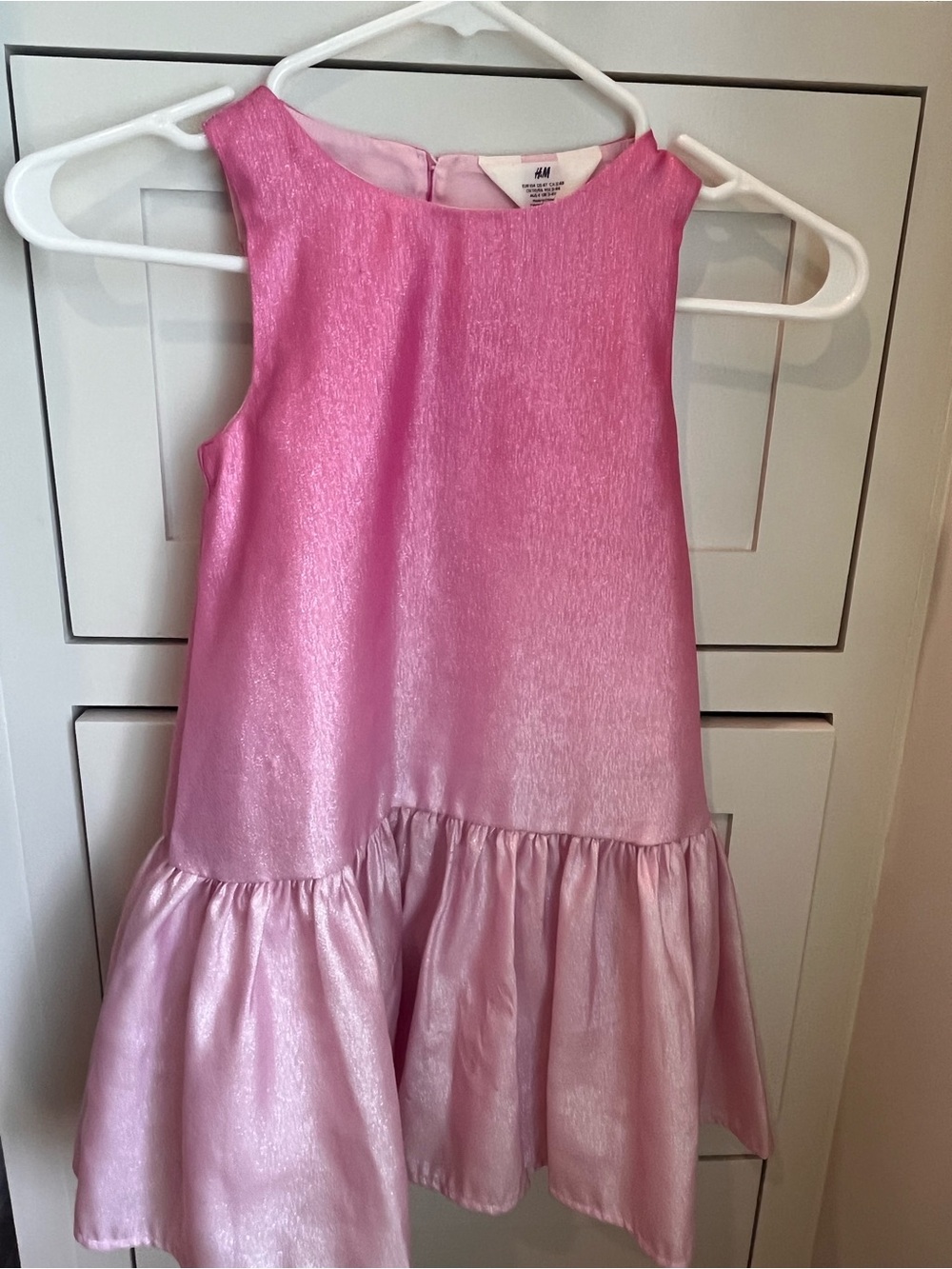 H&M Girls' Shimmery Pink Sleeveless Party Dress